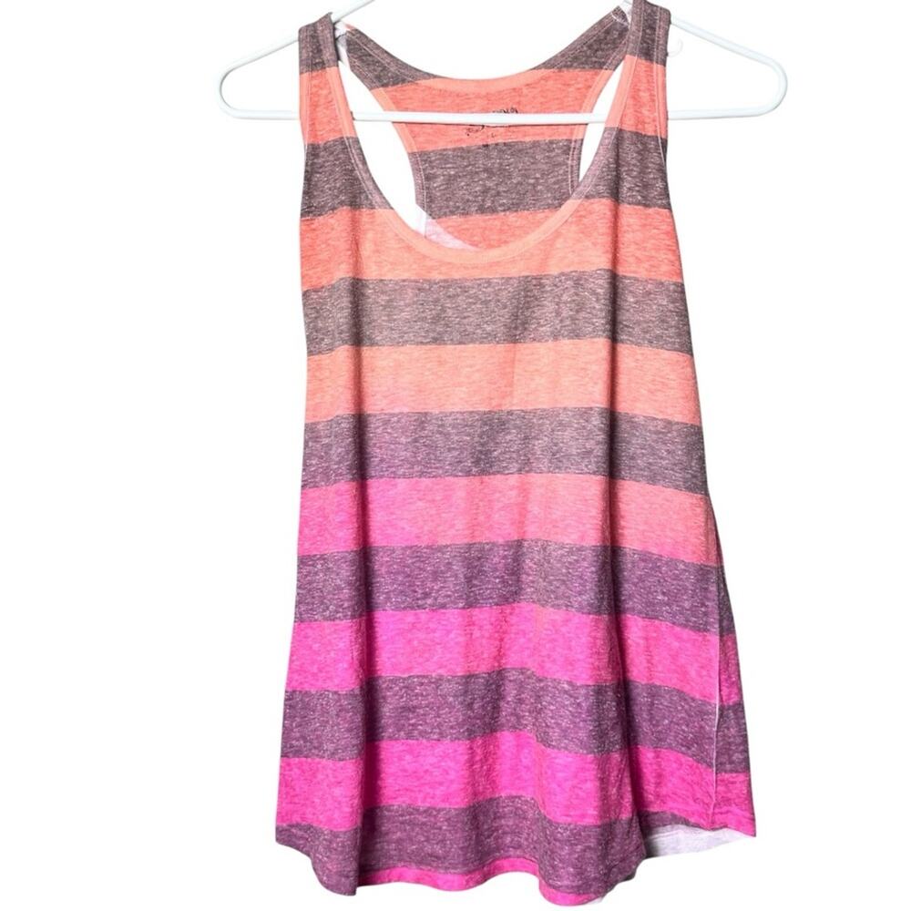 Arizona Jean Company Pink and Gray Sleeveless Racerback  Tank Top Sz L